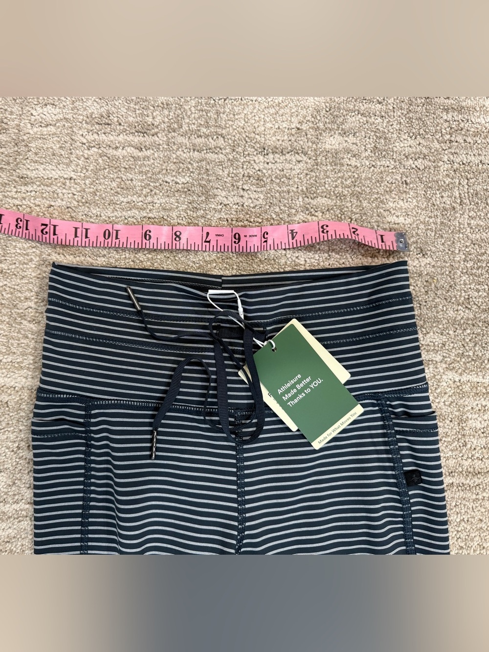 HALARA Navy and White Striped Performance Leggings - Picture 3 of 6